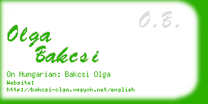 olga bakcsi business card